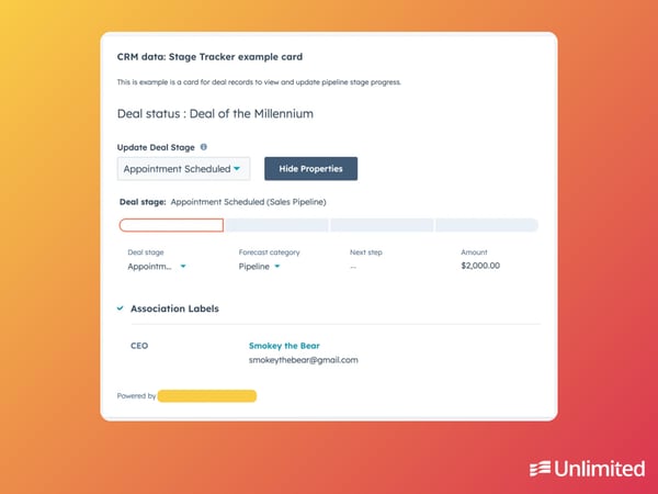 CRM React Card - Middle Panel 2