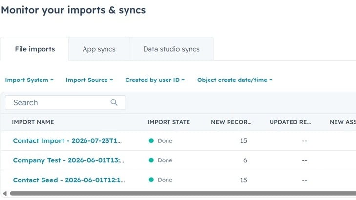 Native Import/Export logging